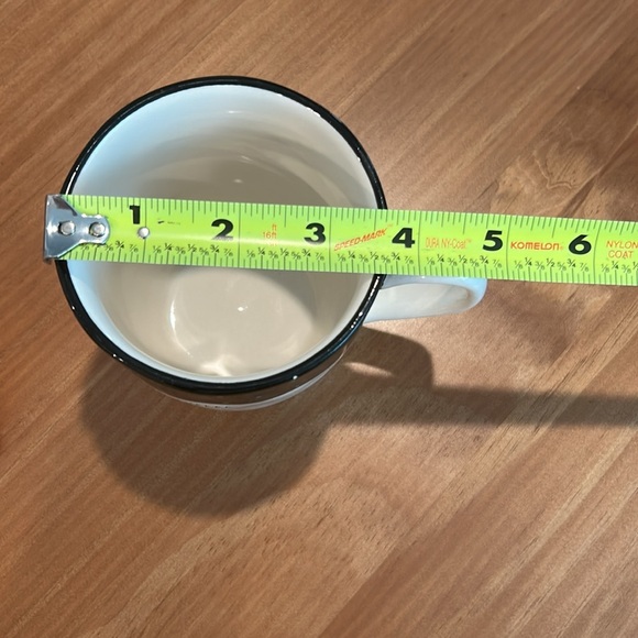 Rae Dunn by Magenta “COFFEE” Cup Polka Dot Band Black Cream. RARE. - Picture 5 of 8